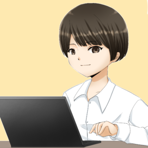PCを操作する女性